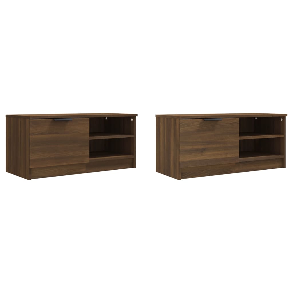vidaXL TV-Schränke 2Stk. Braun Eichen-Optik 80x35x36,5cm Holzwerkstoff
