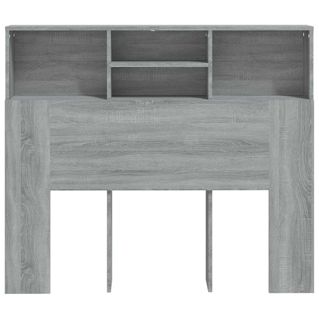 vidaXL Kopfteil mit Ablagen Grau Sonoma 120x19x103,5 cm