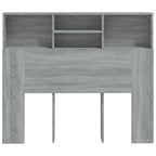 vidaXL Kopfteil mit Ablagen Grau Sonoma 120x19x103,5 cm
