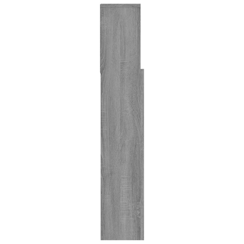 vidaXL Kopfteil mit Ablagen Grau Sonoma 120x19x103,5 cm