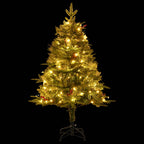 vidaXL Weihnachtsbaum mit Beleuchtung und Kiefernzapfen Grün 120 cm