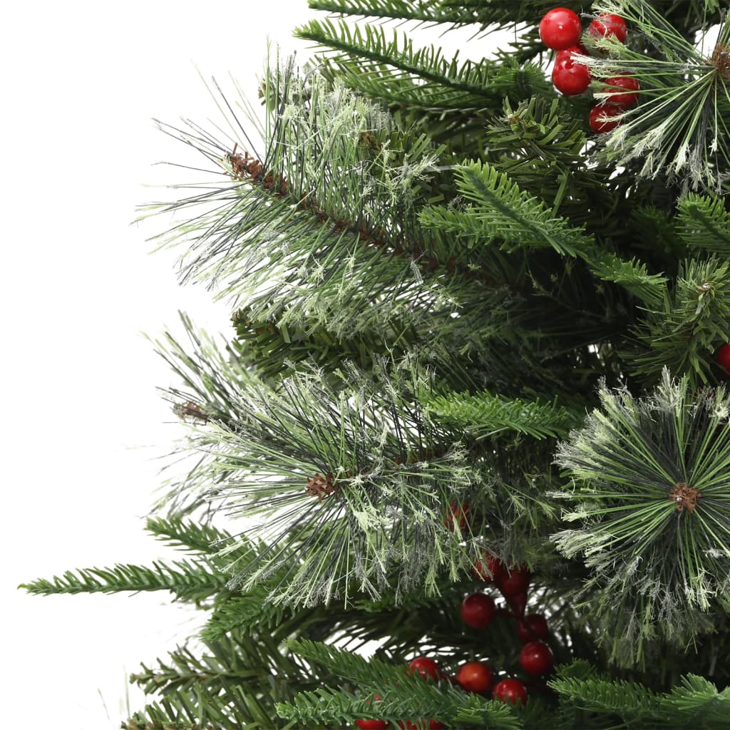 vidaXL Weihnachtsbaum mit Beleuchtung und Kiefernzapfen Grün 120 cm