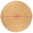 vidaXL Teppich Jute Geflochten 180 cm Rund