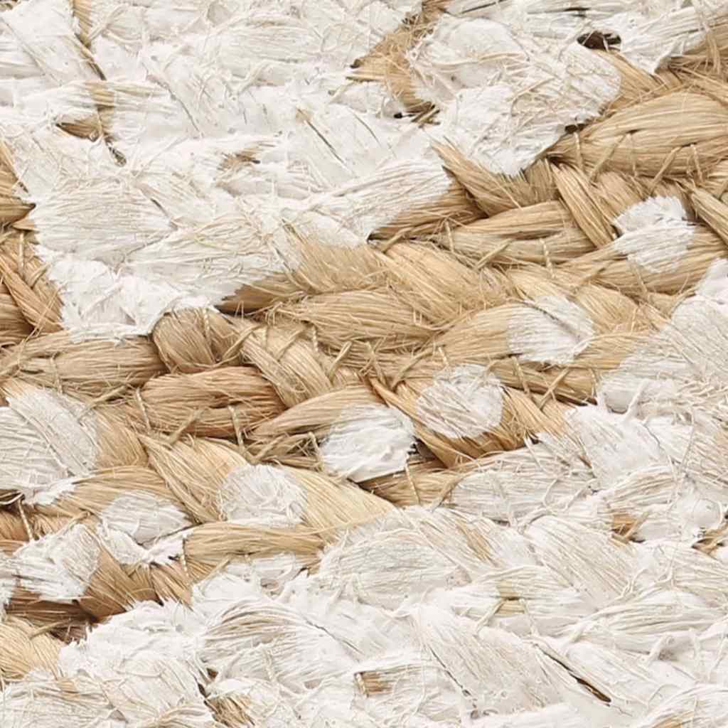 vidaXL Teppich Jute Geflochten Bedruckt 180 cm Rund