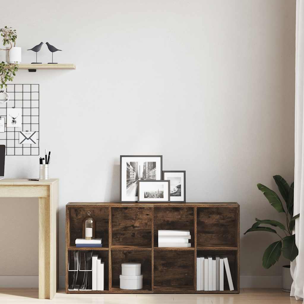 vidaXL Bücherregal/Sideboard Räuchereiche 66×30×130 cm Holzwerkstoff
