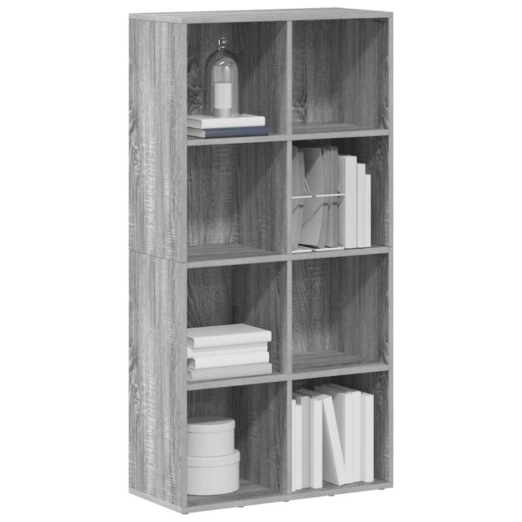 vidaXL Bücherregal/Sideboard Grau Sonoma 66×30×130 cm Holzwerkstoff