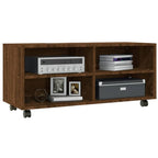 vidaXL TV-Schrank mit Rollen Braun Eiche 90x35x35 cm Holzwerkstoff