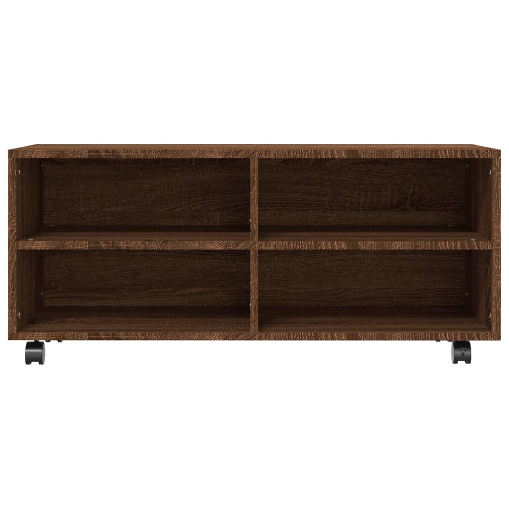 vidaXL TV-Schrank mit Rollen Braun Eiche 90x35x35 cm Holzwerkstoff