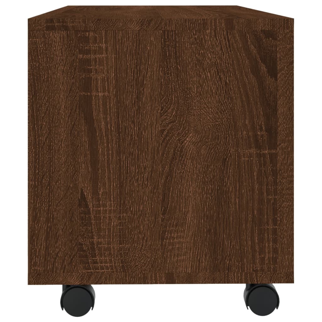 vidaXL TV-Schrank mit Rollen Braun Eiche 90x35x35 cm Holzwerkstoff