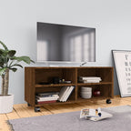 vidaXL TV-Schrank mit Rollen Braun Eiche 90x35x35 cm Holzwerkstoff