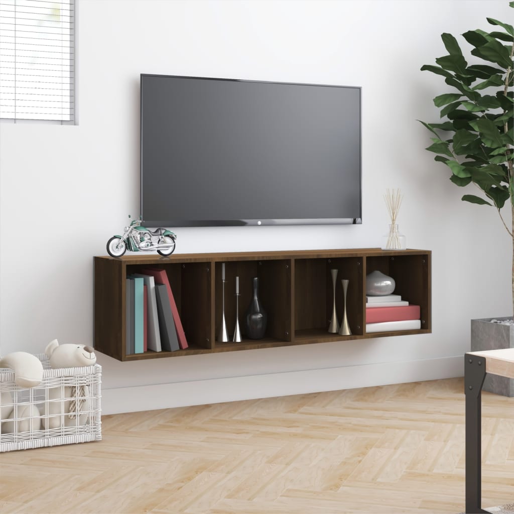 vidaXL Bücherschrank/TV-Schrank Eichen-Optik 143x30x36cm Holzwerkstoff