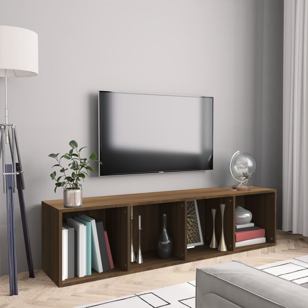 vidaXL Bücherschrank/TV-Schrank Eichen-Optik 143x30x36cm Holzwerkstoff