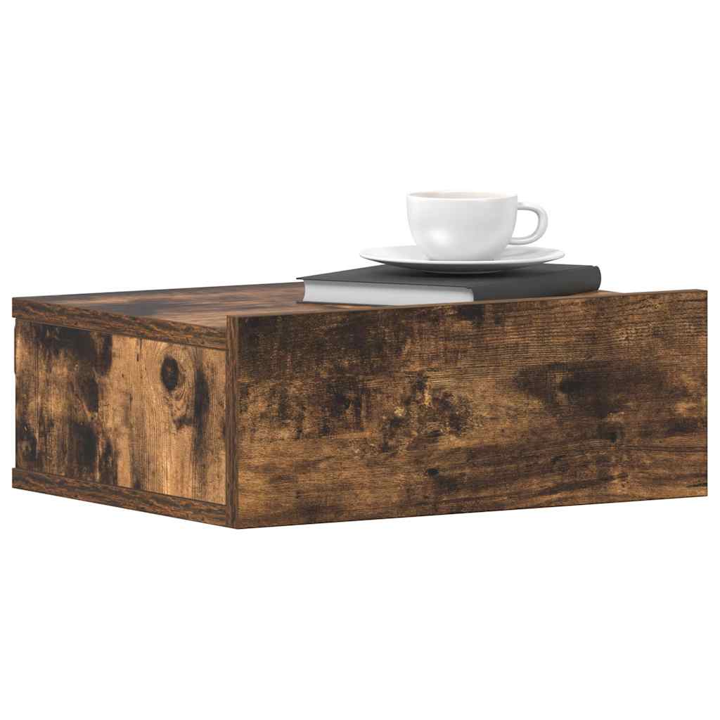 vidaXL Hängender Nachttisch Räuchereiche 40x30x15 cm Holzwerkstoff