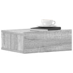 vidaXL Hängender Nachttisch Grau Sonoma 40x30x15 cm Holzwerkstoff
