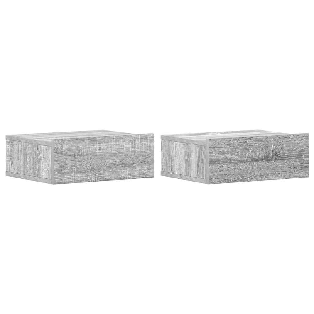 vidaXL Hängende Nachttische 2 Stk. Grau Sonoma 40x30x15 cm