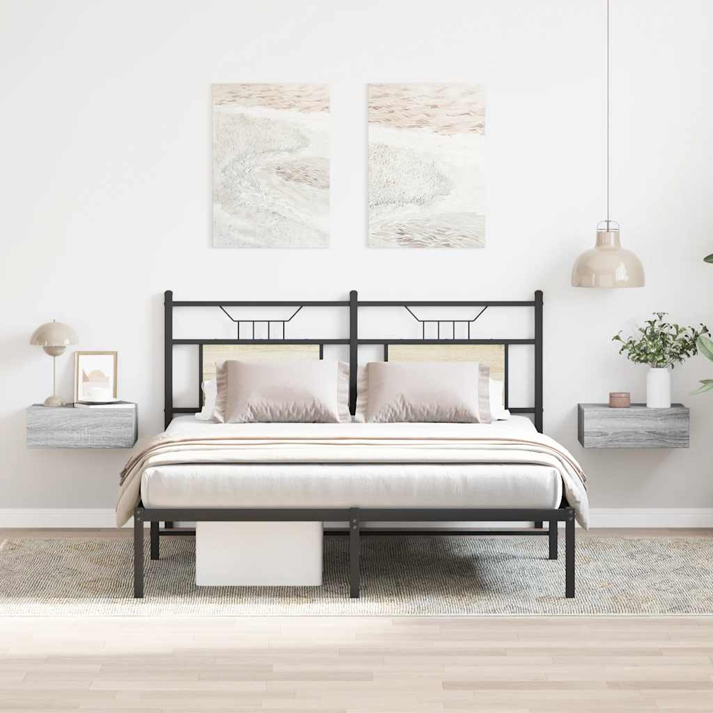 vidaXL Hängende Nachttische 2 Stk. Grau Sonoma 40x30x15 cm