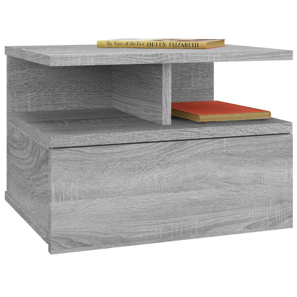 vidaXL Nachttisch 2Stk. Hängend Grau Sonoma 40x31x27 cm Holzwerkstoff