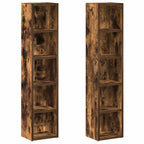 vidaXL CD-Regale 2 Stk. Räuchereiche 21x16x93,5 cm Holzwerkstoff