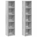 vidaXL CD-Regale 2 Stk. Grau Sonoma 21x16x93,5 cm Holzwerkstoff
