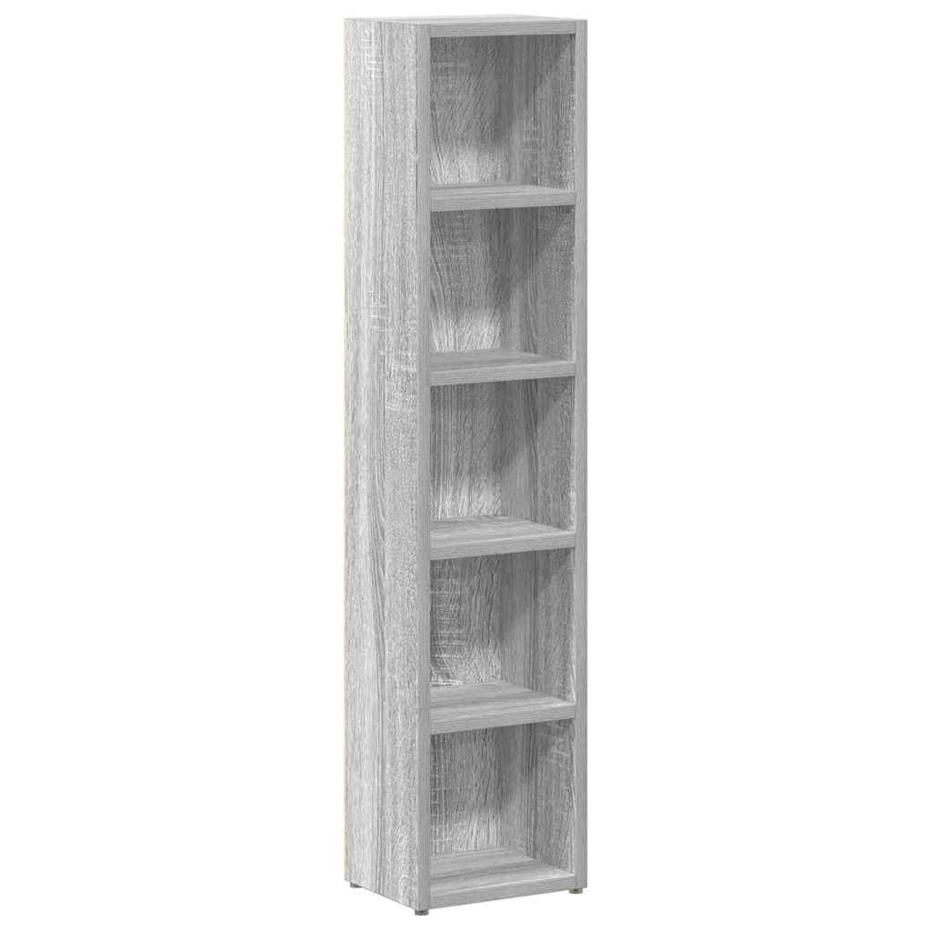 vidaXL CD-Regale 2 Stk. Grau Sonoma 21x16x93,5 cm Holzwerkstoff