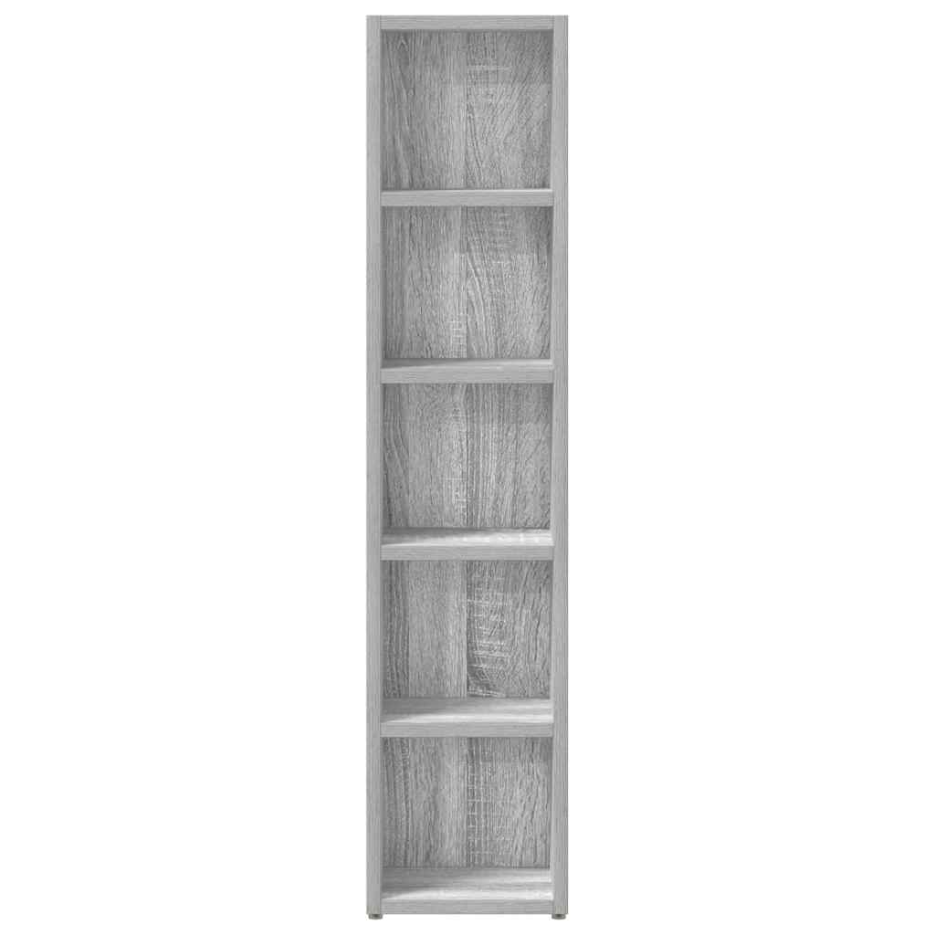 vidaXL CD-Regale 2 Stk. Grau Sonoma 21x16x93,5 cm Holzwerkstoff