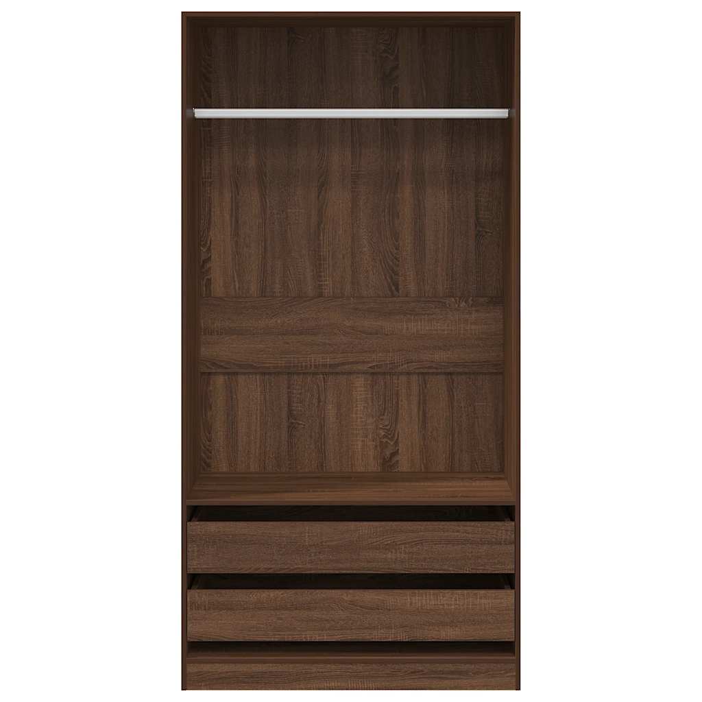 vidaXL Kleiderschrank Braun Eiche-Optik 100x50x200 cm Holzwerkstoff