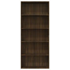 vidaXL Bücherregal 5 Fächer Braun Eichen-Optik 80x30x189 cm