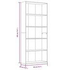 vidaXL Bücherregal 5 Fächer Braun Eichen-Optik 80x30x189 cm