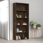 vidaXL Bücherregal 5 Fächer Braun Eichen-Optik 80x30x189 cm