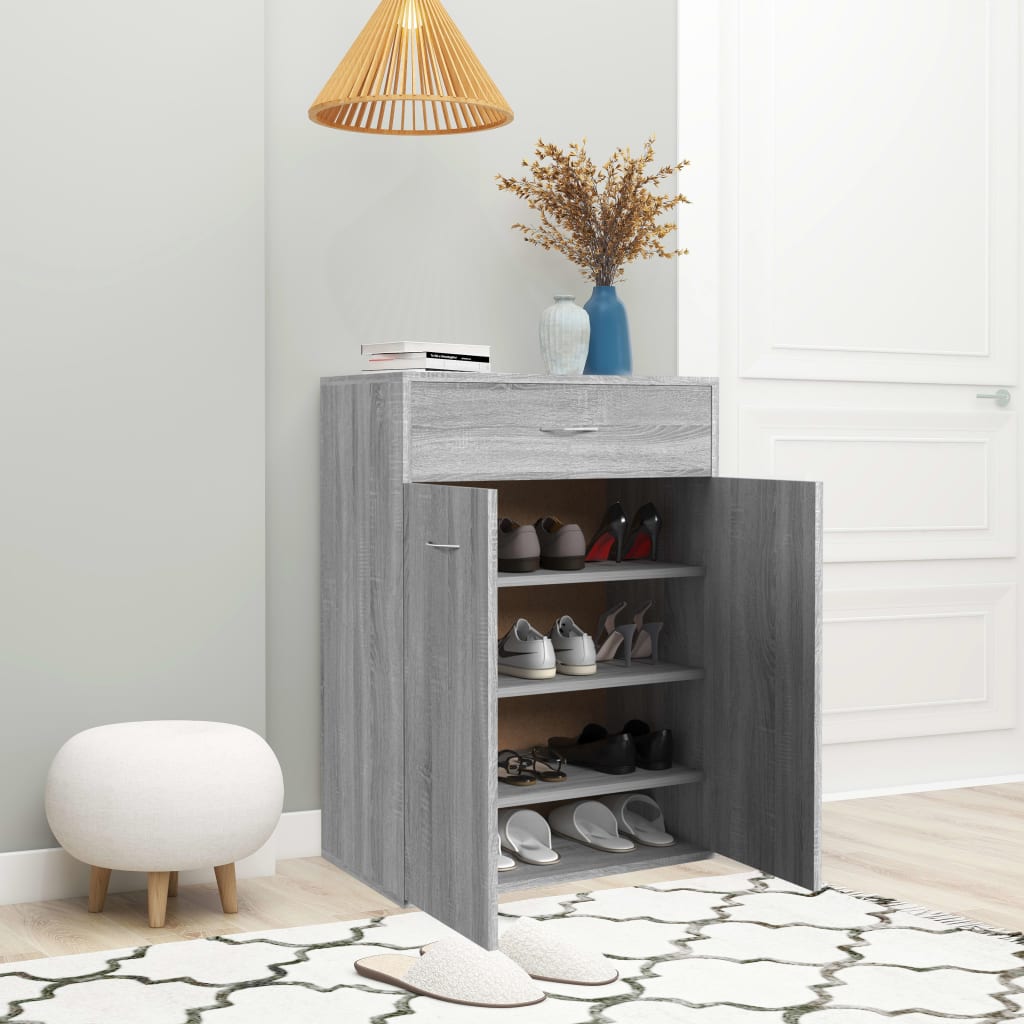 vidaXL Schuhschrank Grau Sonoma 60x35x84 cm Holzwerkstoff