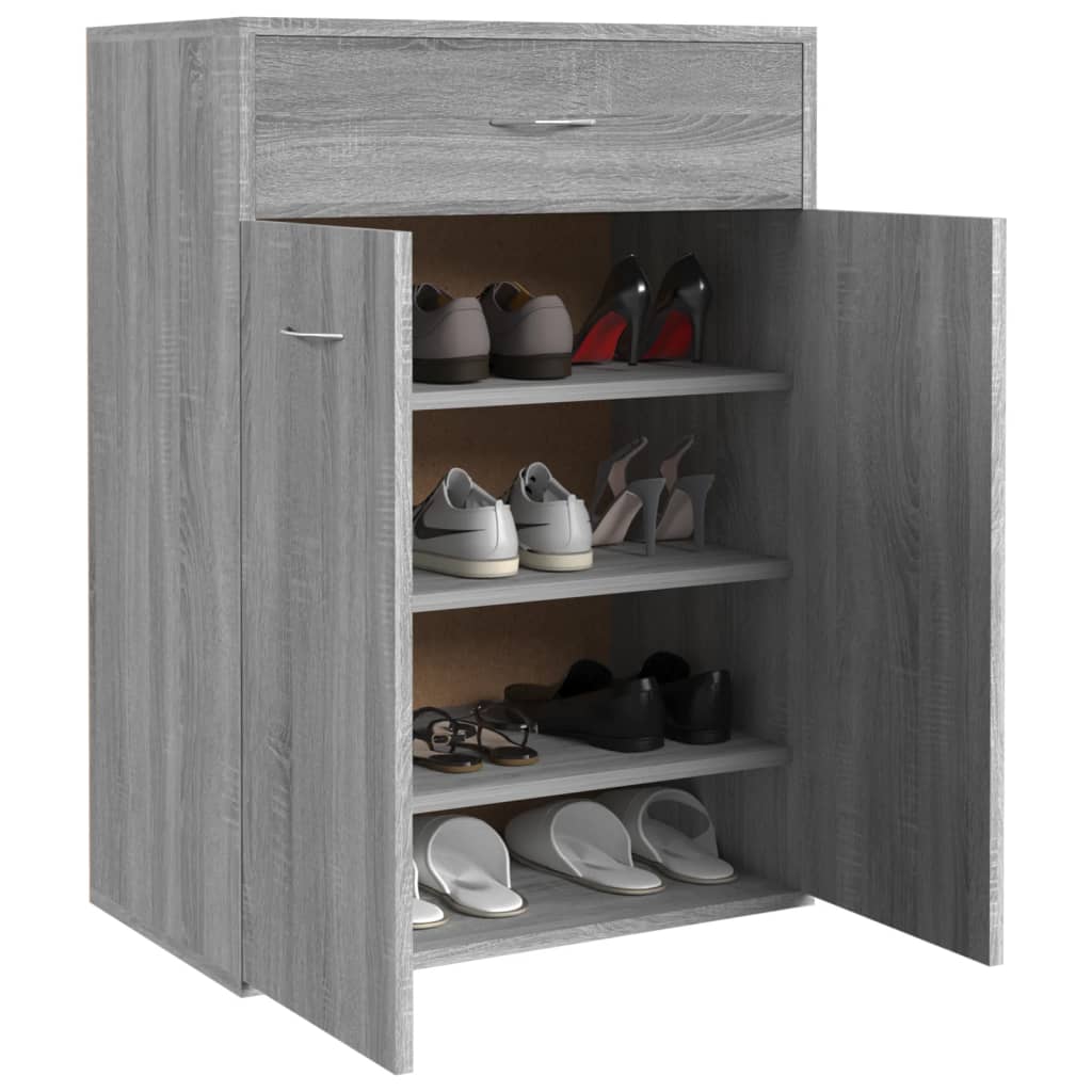 vidaXL Schuhschrank Grau Sonoma 60x35x84 cm Holzwerkstoff