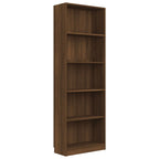 vidaXL Bücherregal 5 Fächer Braun Eichen-Optik 60x24x175 Holzwerkstoff
