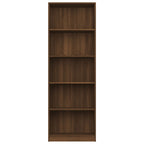 vidaXL Bücherregal 5 Fächer Braun Eichen-Optik 60x24x175 Holzwerkstoff