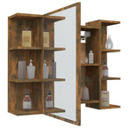 vidaXL Bad-Spiegelschrank Räuchereiche 80x20,5x64 cm Holzwerkstoff