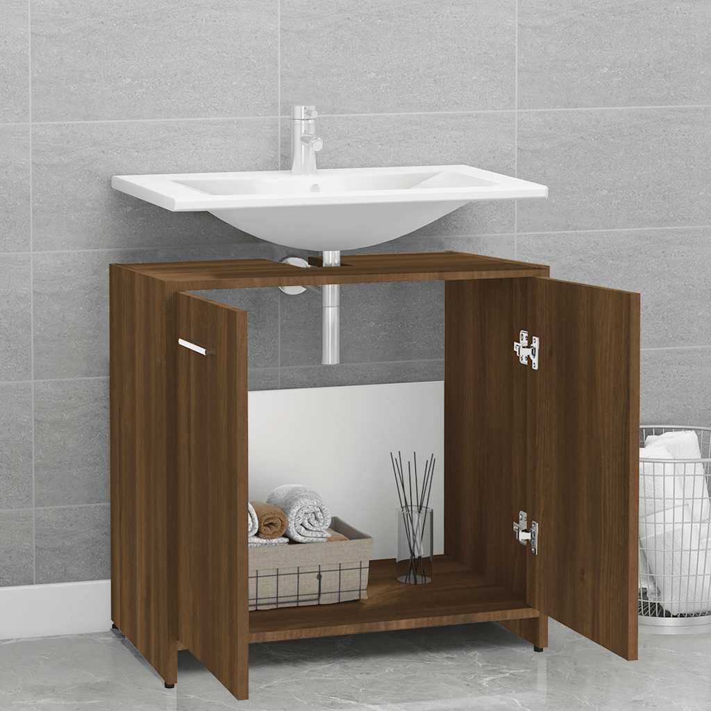 vidaXL Badezimmerschrank Braun Eichen-Optik 60x33x60 cm Holzwerkstoff