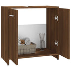 vidaXL Badezimmerschrank Braun Eichen-Optik 60x33x60 cm Holzwerkstoff