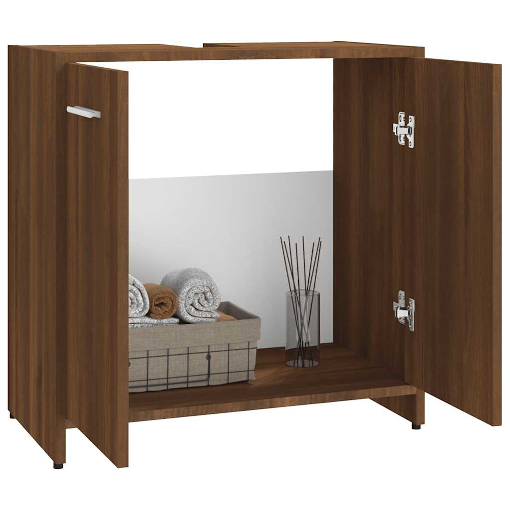 vidaXL Badezimmerschrank Braun Eichen-Optik 60x33x60 cm Holzwerkstoff