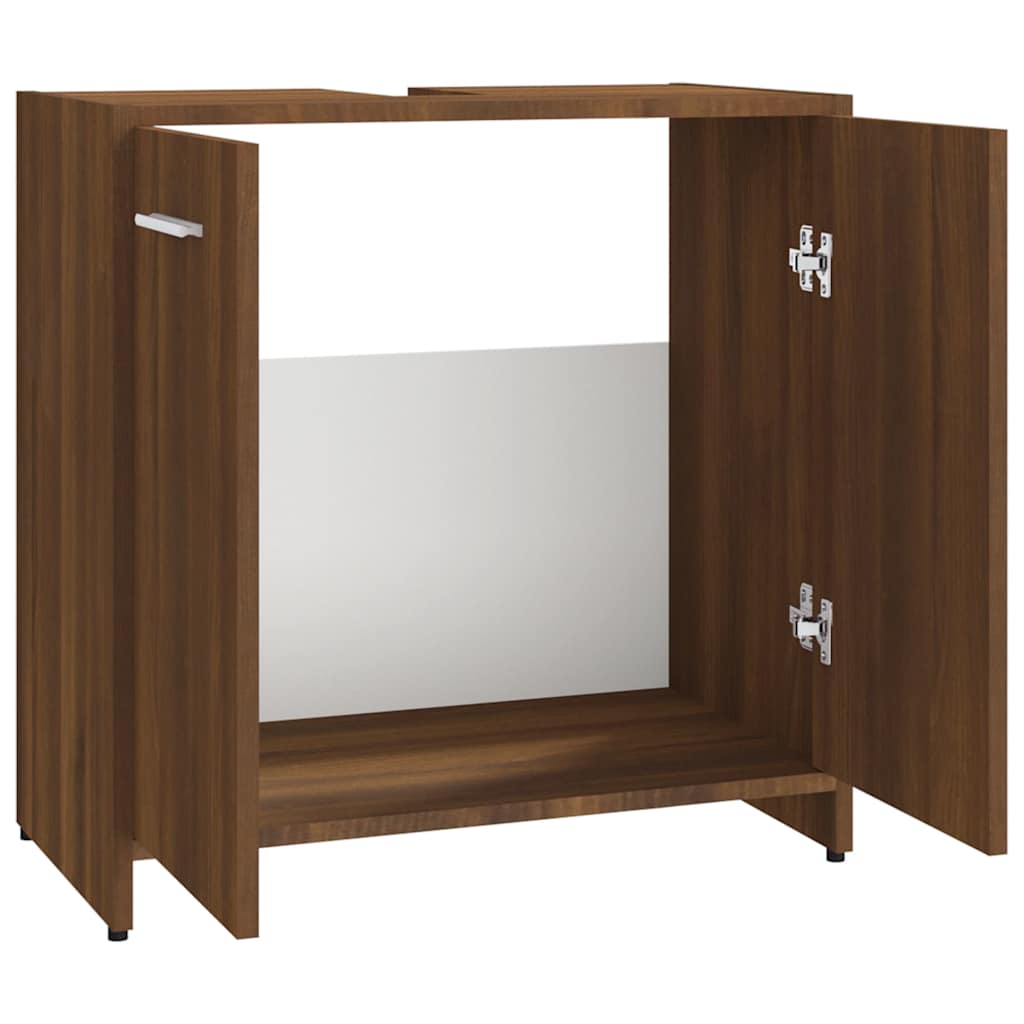 vidaXL Badezimmerschrank Braun Eichen-Optik 60x33x60 cm Holzwerkstoff