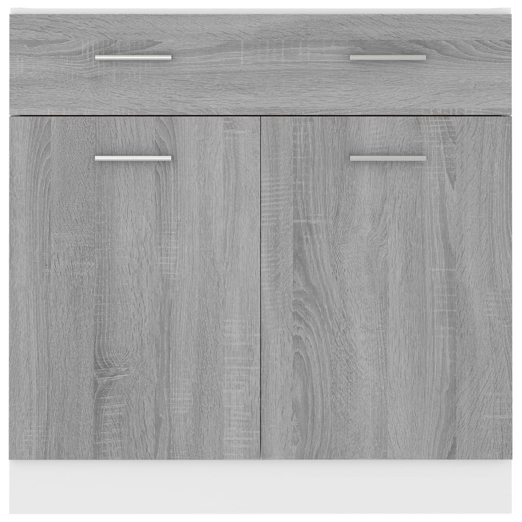vidaXL Unterschrank mit Schublade Grau Sonoma 80x46x81,5 cm