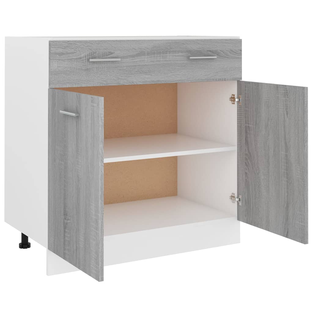vidaXL Unterschrank mit Schublade Grau Sonoma 80x46x81,5 cm