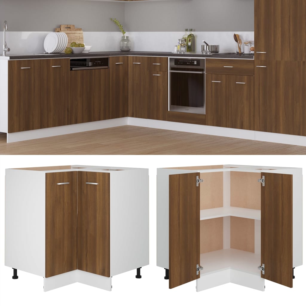 vidaXL Küchenschrank Braun Eichen-Optik 75,5x75,5x81,5cm Holzwerkstoff