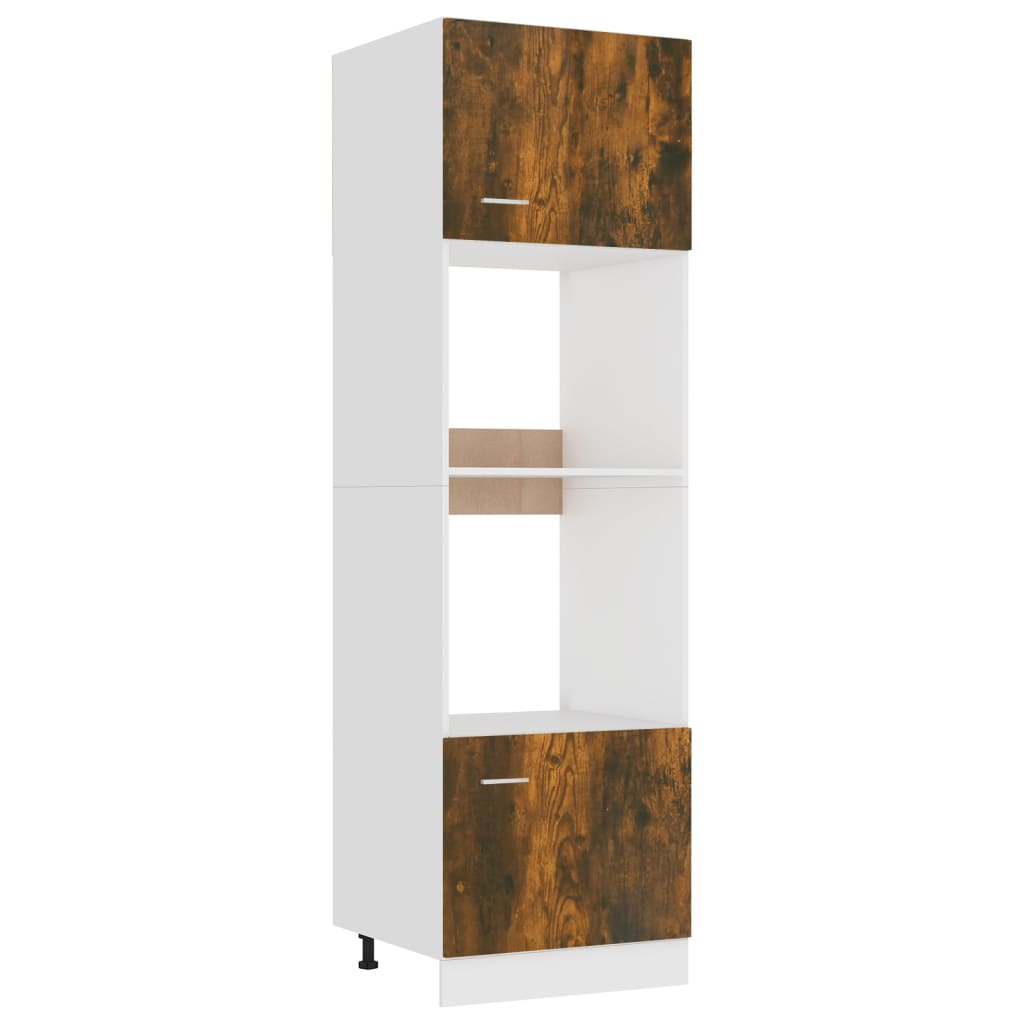 vidaXL Mikrowellenumbauschrank Lyon Räuchereiche 60x57x207 cm Holzwerkstoff