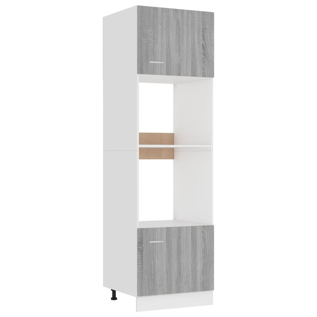 vidaXL Mikrowellenumbauschrank Lyon Grau Sonoma 60x57x207 cm Holzwerkstoff