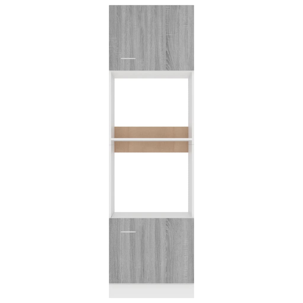 vidaXL Mikrowellenumbauschrank Lyon Grau Sonoma 60x57x207 cm Holzwerkstoff
