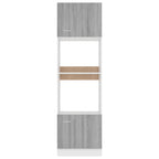 vidaXL Mikrowellenumbauschrank Lyon Grau Sonoma 60x57x207 cm Holzwerkstoff