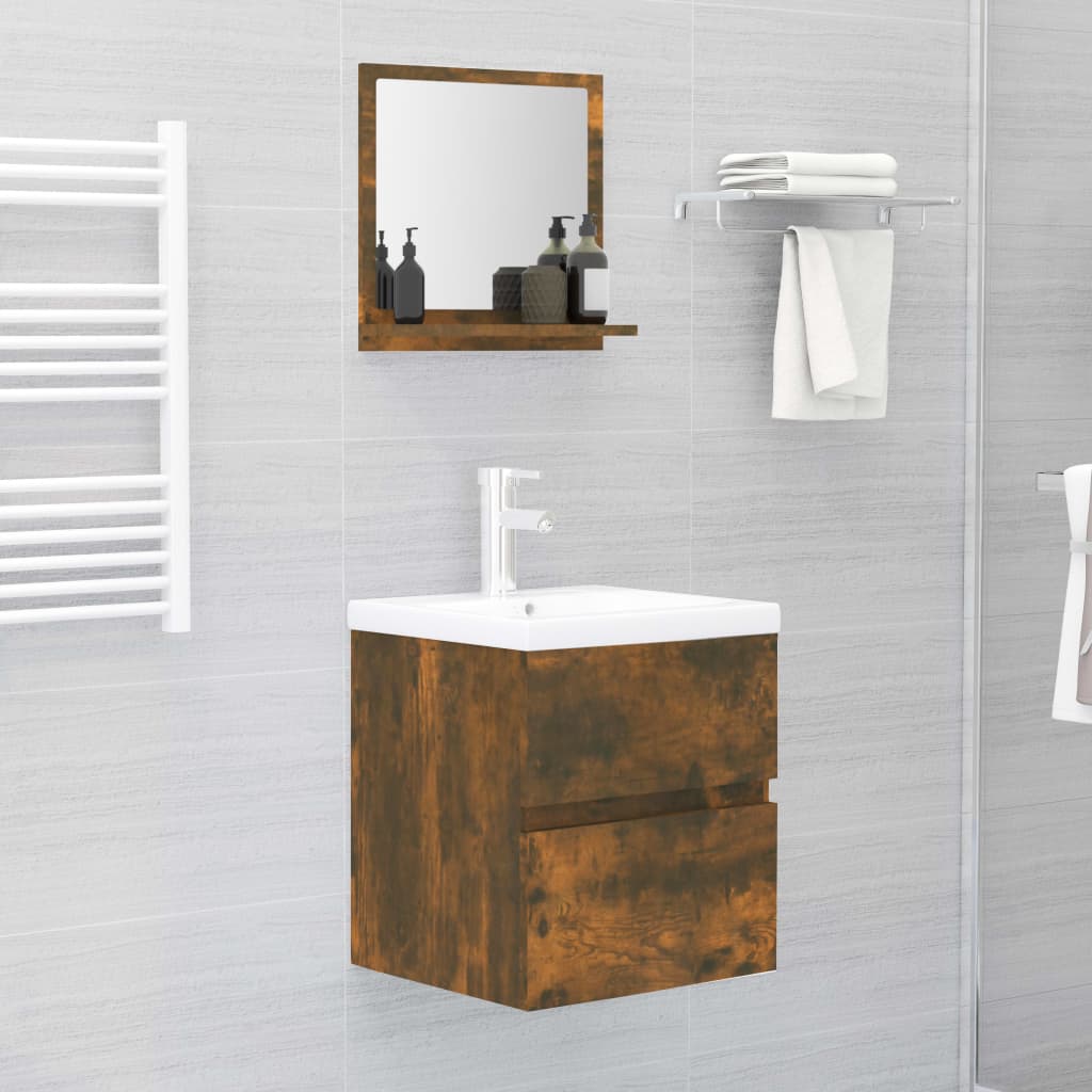 vidaXL Badspiegel Räuchereiche 40x10,5x37 cm Holzwerkstoff