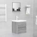 vidaXL Badspiegel Grau Sonoma 40x10,5x37 cm Holzwerkstoff