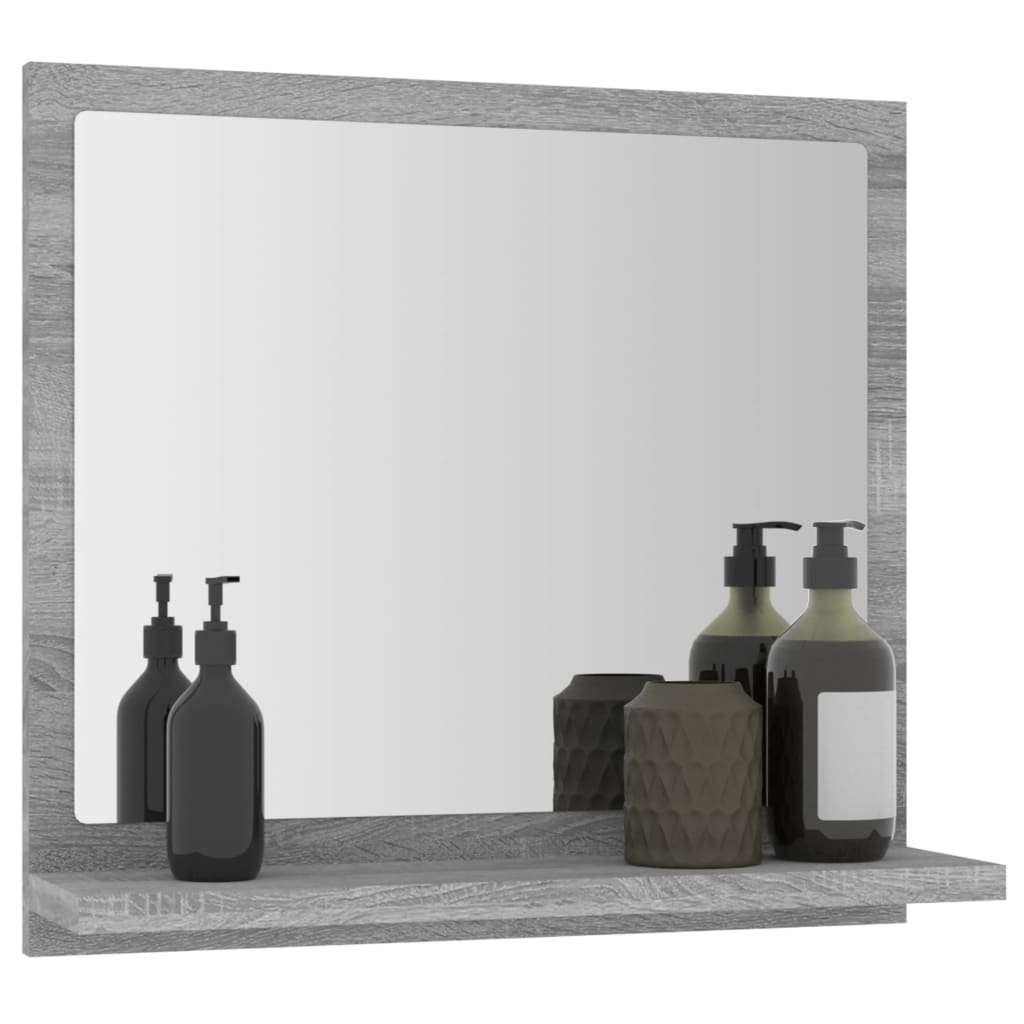 vidaXL Badspiegel Grau Sonoma 40x10,5x37 cm Holzwerkstoff