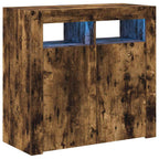 vidaXL Sideboard mit LED-Beleuchtung Räuchereiche 80x35x75 cm
