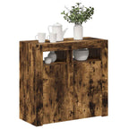 vidaXL Sideboard mit LED-Beleuchtung Räuchereiche 80x35x75 cm